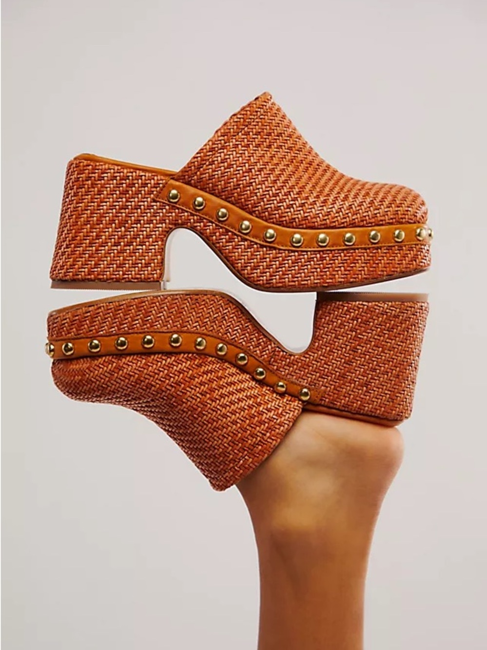 Free People Rori Woven Clogs Sz 38